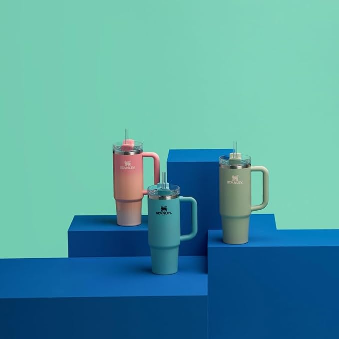 STANLEY Quencher H2.0 Tumbler with Handle and Straw 30 oz | Flowstate 3-Position Lid | Cup Holder Compatible for Travel | Insulated Stainless Steel Cup | BPA-Free | Agave