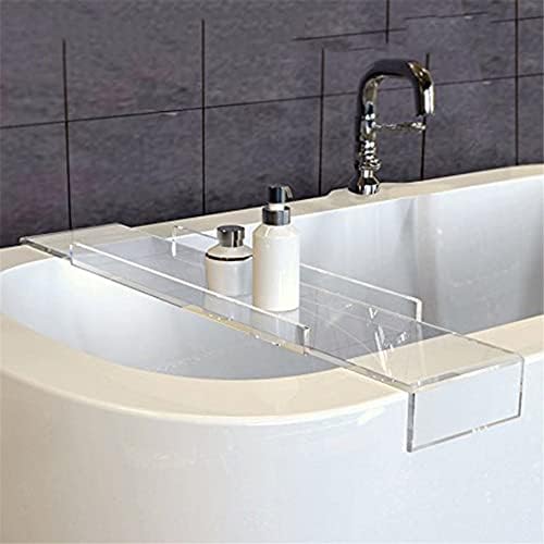 WANLIAN Luxury Bathtub Caddy Tray for Bathroom and Shower Storage - Clear Handles - Bloomnest