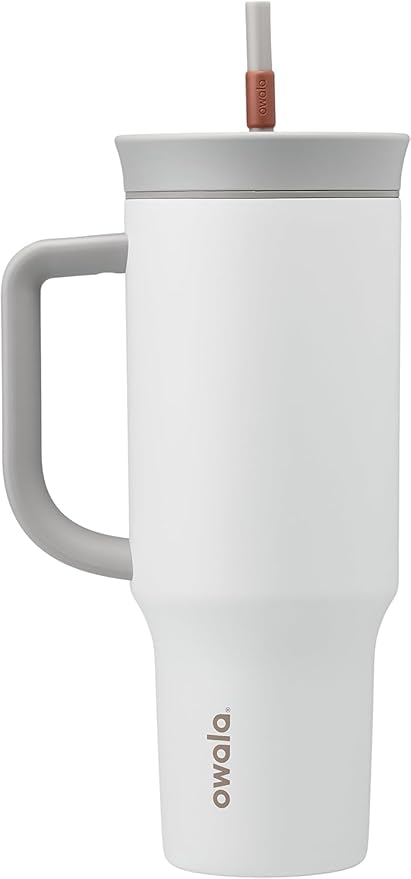 Owala Stainless Steel Triple Layer Insulated Travel Tumbler with Spill Resistant Lid, Straw, and Carry Handle, BPA Free, 40 oz, Gray (Iced Tea) - Bloomnest