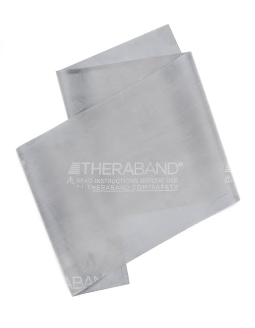THERABAND Resistance Bands, 6 Yard Roll Professional Latex Elastic Band For Upper & Lower Body, Core Exercise, Physical Therapy, Pilates, Home Workouts, Rehab, Silver, Super Heavy, Level 7 - Bloomnest