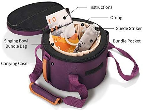 TOPFUND Yellow E Note Crystal Singing Bowl Solar Plexus Chakra 10 inch with Heavy Duty Carrying Case and Suede Mallet