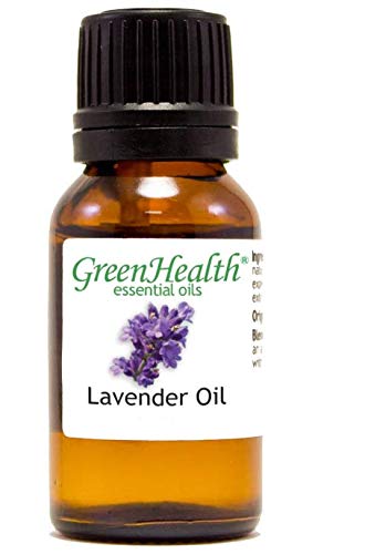 GreenHealth Lavender Essential Oil – 1/2 fl oz (15 ml) Amber Glass Bottle w/Euro Dropper – 100% Pure & Uncut – Lavender Oil for Diffusers, Aromatherapy, Candles, Soaps & DIY