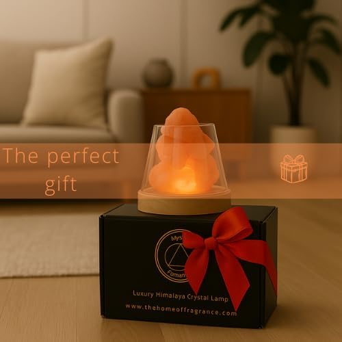 Mystic Romance Himalayan Salt Lamp Rechargeable with Remote Control | Color Changing USB Crystal Lamp for Bedroom, Meditation & Relaxation