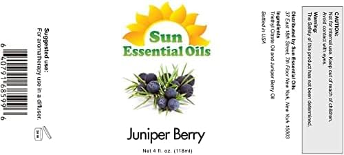 Sun Essential Oils 4oz Juniper Berry Essential Oil – Aromatherapy Oil for Candle Use (4 Fluid Ounces) - Bloomnest