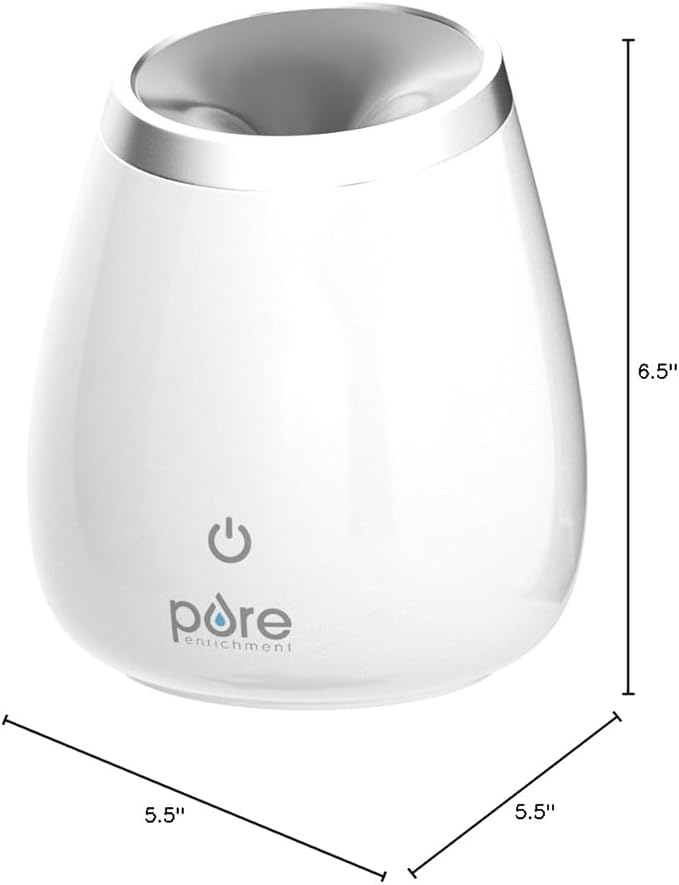 Pure Enrichment PureSpa Deluxe Ultrasonic Aromatherapy Oil Diffuser - 120ml Water Tank, Mood-Boosting Ionizer and Optional Color-Changing Light - Lasts Up to 10 Hours with Auto Safety Shut-Off - Bloomnest
