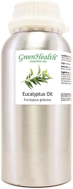 GreenHealth - Eucalyptus Globulus Essential Oil – 16 fl oz (473 ml) Aluminum Bottle w/Plug Cap – 100% Pure, Uncut, Undiluted - Bloomnest