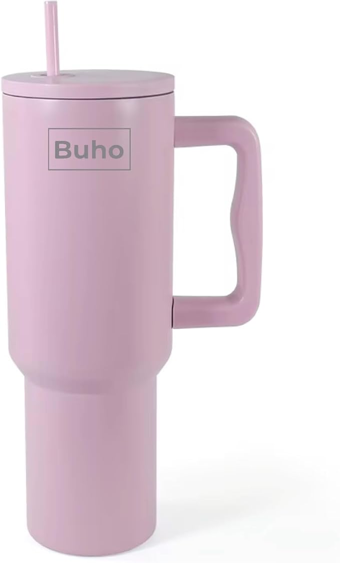 Outdoor Tumbler, 40 oz, Double-Wall Insulated, Ergonomic Handle with Lid Straw (Light Purple) - Bloomnest