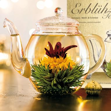 Creano Abloom Tea - Blooming Gift Set in Wooden Box - 12pcs Green, White & Black Tea - Bloomnest