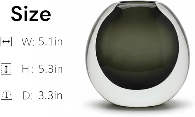 Smoke Glass Vase, DIY Empty Reed Diffuser Bottle for Essential Oils, 200mL, Aromatherapy, Modern Home Decor Bloomnest