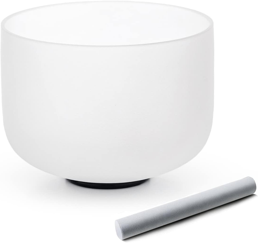 Hye-eun 10 Inch 432Hz A Note Crystal Singing Bowl Third-eys Chakra with Carrier Case for Yoga Healing Sound Meditation Energy Vibration