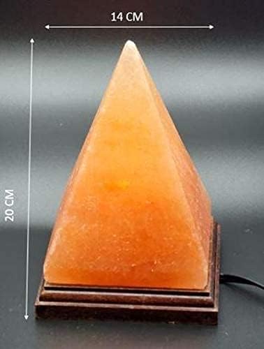 Apex Global Himalayan Pink Salt Lamp Pyramid Individually Hand Crafted, (8 inches, 7 lbs.) Amber Glow, Certified Wire with Dimmer Switch and Extra Bulb Unique Gift Idea - Bloomnest