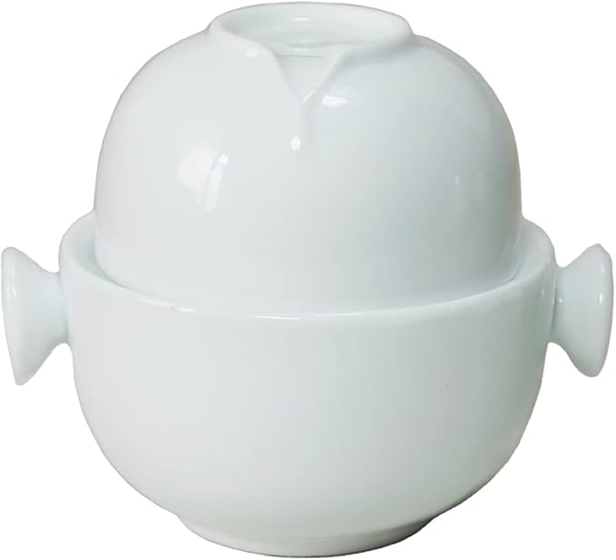 Liang baobao Convenient Teapot Cup Porcelain Teacup White Glazed Travel tea set (Landscape)