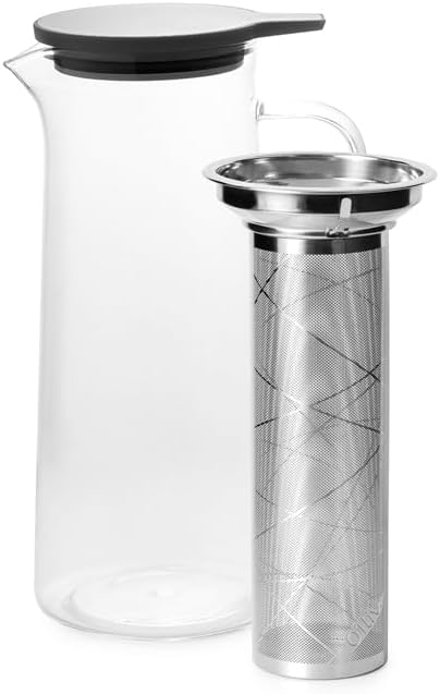 1.5L Fruit Infuser Water Pitcher-In Tea Infuser & Stainless Steel Candle Warmer Base - 500ml, Premium Gift Set for Tea Lovers, Perfect for Brewing and Keeping Tea Warm (1500ml) - Bloomnest