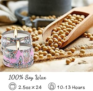 24Pack Scented Candles,Soy Wax Jar Candles,Aromatherapy Candles for Home 2.5 OZ Scented Candles for Mom for Christmas Candles, Birthday, Thanksgiving, Mother's Day,Valentine'sDay - Bloomnest