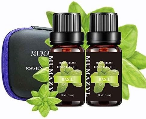 Basil Essential Oil, Basil Oil for Diffuser Humidifier Yoga Cleaning DIY Candle Soap Making Essential Oils 2 Pack x10ml - Bloomnest