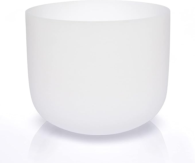 TERRITORY E Note Solar Plexus Chakra Quartz Frosted Crystal Singing Bowl 8 inch - Bloomnest