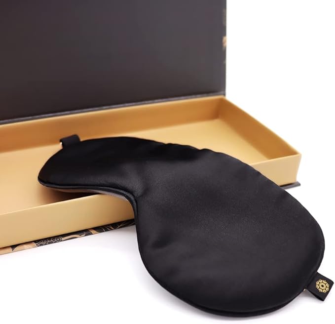 Premium 25 Momme Mulberry Silk Eye Mask for Sleeping (Midnight) - Bloomnest