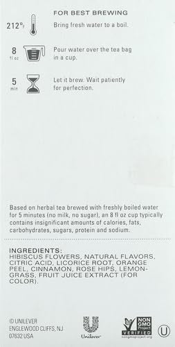 TAZO Passion Herbal Tea Bags,Hot or Iced,Caffeine Free,20 Tea Bags,(Pack of 2) - Bloomnest
