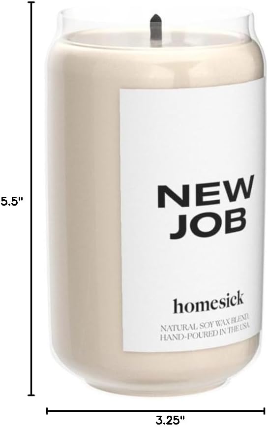 Homesick New Job Scented Candle - 13.75 oz Leather & Cinnamon Scented Natural Soy Wax Blend, Coworker Leaving Gifts for Friends, Goodbye, Going Away, New Beginnings & Congrats on New Job Candle Gift - Bloomnest