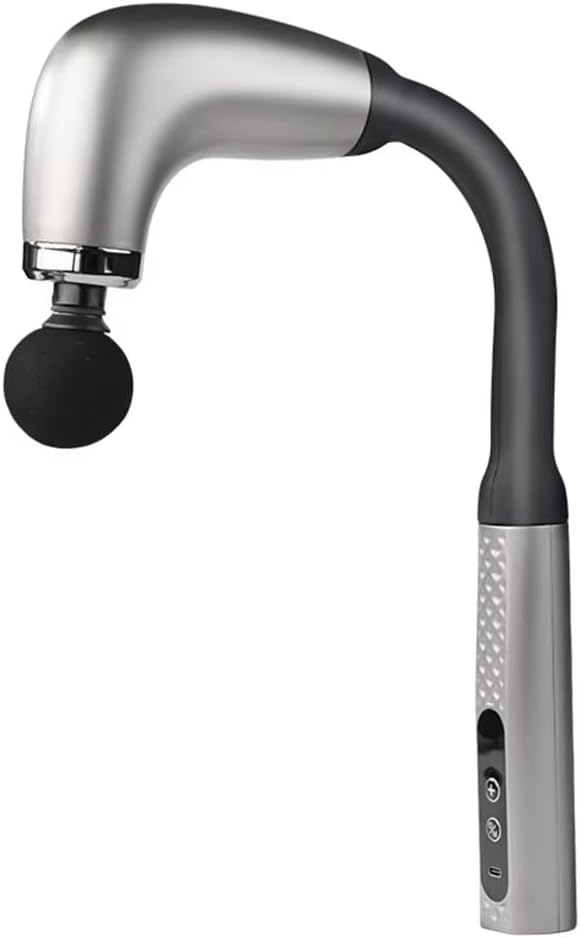 Massage Gun with Upgraded Extension Handle, Back Massager for Pain Relief Deep Tissue, Muscles/Neck/Shoulders/Waist/Legs Massager with 4 Massage Heads & 6 Speed Levels & 3 Massage Modes (Grey) - Bloomnest