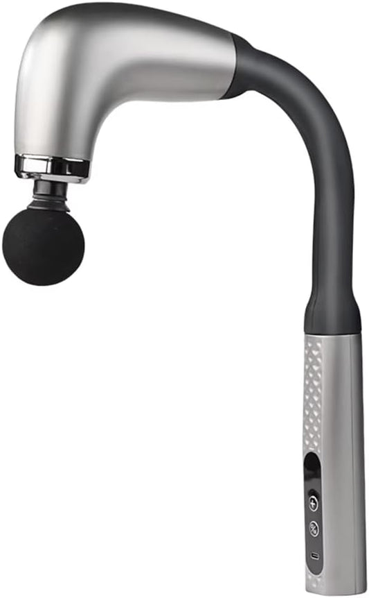 Massage Gun with Upgraded Extension Handle, Back Massager for Pain Relief Deep Tissue, Muscles/Neck/Shoulders/Waist/Legs Massager with 4 Massage Heads & 6 Speed Levels & 3 Massage Modes (Grey) - Bloomnest