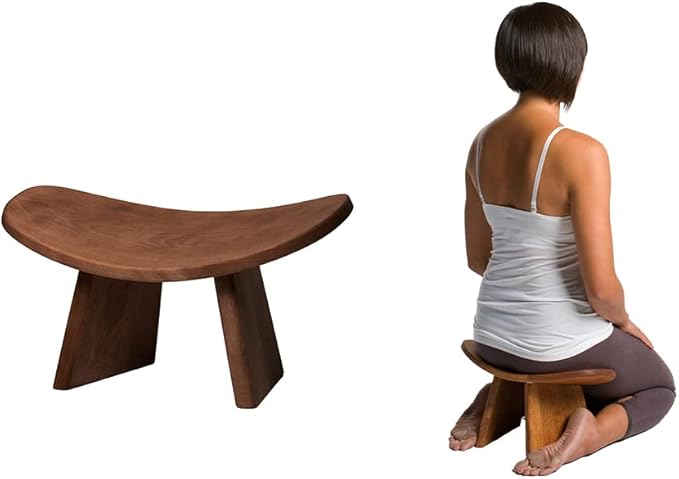 Meditation Bench IKUKO Original, Portable Version with Bag, Locally Handmade Wooden Kneeling Ergonomic Seiza Seat, Prana Yoga - 2 Colors, 3 Height Sizes - Bloomnest