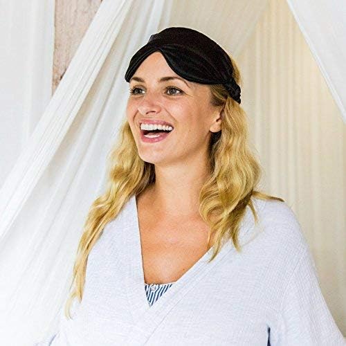 Swanwick 100% Pure Silk Eye Mask for Sleeping – Oversized Luxury Eye Mask to Banish Light for Traveling, Meditation, Afternoon Naps, Shift Workers (Black) - Bloomnest