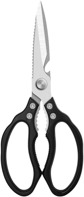 AWinjoy Heavy Duty Sharp Kitchen Scissors, Dishwasher Safe, Cooking Shears for Meat, Chicken, Fish, Poultry, Herb, Bread (Black) - Bloomnest