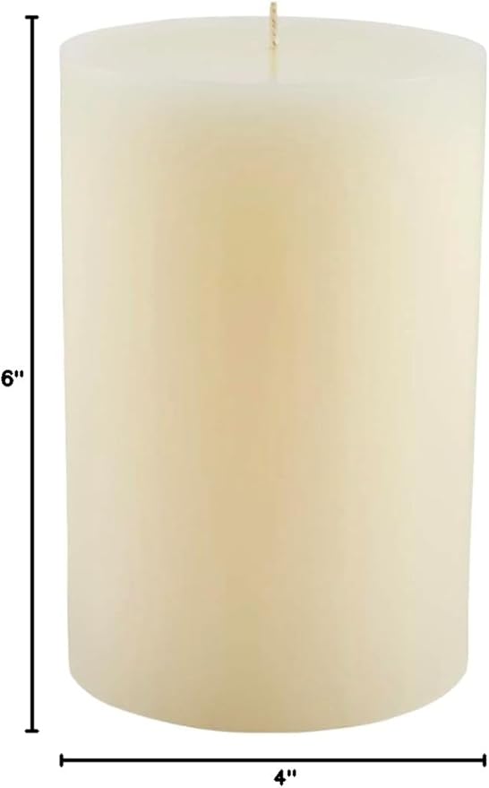 Mister Candle Dripless Vanilla Scented Ivory Pillar Candle Hand Made Vanilla Pillar Candles with Essential Oils for Home Decor, Premium Wax, 100 Hr Burn Time (4x6 inch) - Bloomnest