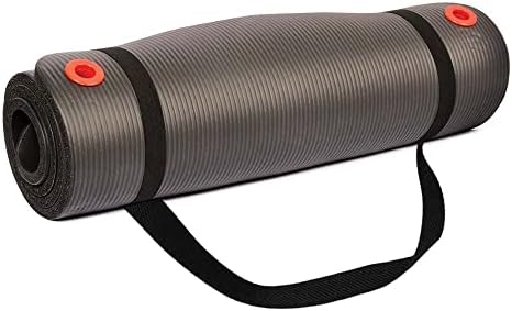 Body Sport 1/2 Inch Non-Slip Exercise Mat with Carry Strap for Men & Women - Thick Foam Surface for Yoga, Pilates, Fitness, and Aerobics - Home & Gym Workouts - Bloomnest