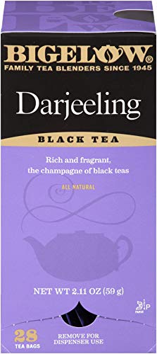 Bigelow Darjeeling Blend Tea 28-Count Boxes (Pack of 6) Full Caffeine Premium Black Tea Bold and Antioxidant-Rich Full Caffeine Black Tea in Foil-Wrapped Bags - Bloomnest