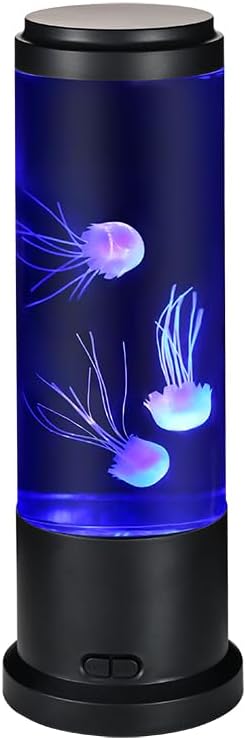 EDIER Jellyfish Lamp, 11 Inch Jellyfish Aquarium with Color Changing Light, Noiseless Pump, USB/Battery Powered Mood Light for Home Decor, Gift for Kids Men Women - Bloomnest