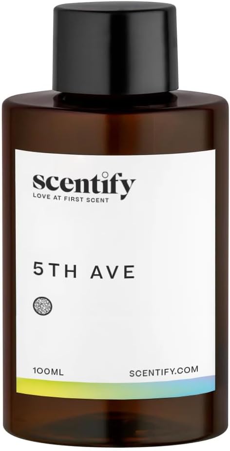 Scentify 5th Ave Aroma Oil Refill Scent for Oil Diffusers - Bergamot, Floral, Gardenia Scents - Luxurious Relaxing Aromatherapy Diffuser Fragrance 100ml, 3.38 oz - Bloomnest