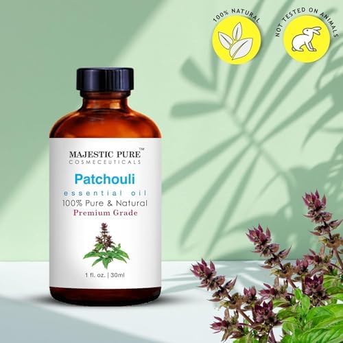 Majestic Pure Patchouli Essential Oil with Glass Dropper - 1 Fl Oz - 100% Pure and Natural Patchouli Oil - Premium Grade Essential Oils for Diffuser, Aromatherapy, Soap and Candle Making - Bloomnest