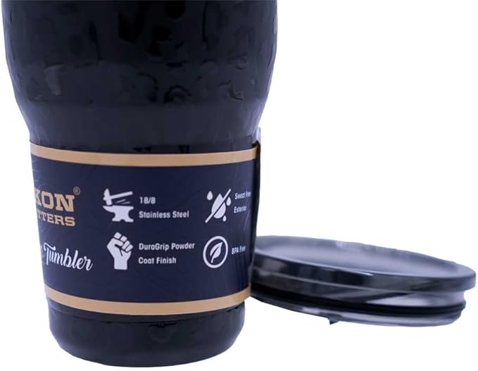Yukon Outfitters Freedom High Grade 18/8 Corrosion-Resistant Stainless Steel Double Wall Vacuum Insulated Tumbler (30oz / 890ml) - 7.85" H x 3.9" Top Dia. / 2.9" Bottom dia., UV Black Leopard - Bloomnest