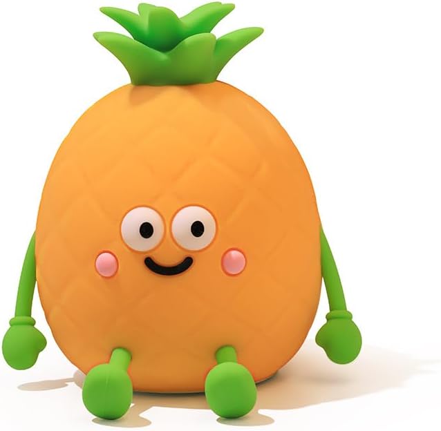 Cute Small Pineapple Fun Night Light - Dimmable RGB Touch Control Lamp, USB Rechargeable, Idea for Home, Office, and Gift - Bloomnest