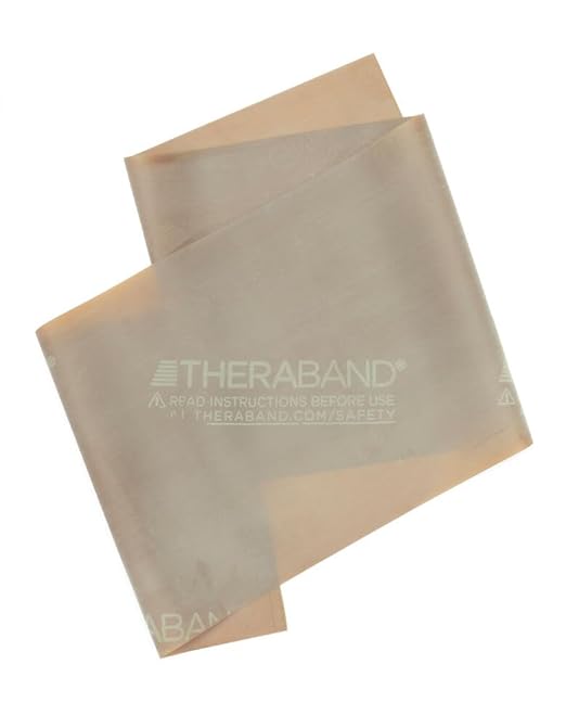 THERABAND Resistance Bands, 6 Yard Roll Professional Latex Elastic Band For Upper Body, Lower Body, & Core Exercise, Physical Therapy, Pilates, Home Workouts, & Rehab, Tan, Extra Thin, Level 1 - Bloomnest