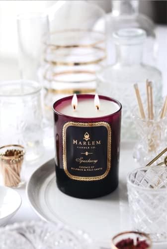 HARLEM CANDLE CO. Speakeasy - Luxury Scented Soy Candle, 11 oz - 80-Hour Burn Time | Palo Santo, Cardamom, Incense, Bourbon, Tobacco and Patchouli | Scented Candles for Home - Bloomnest