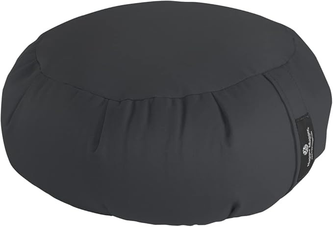 Hugger Mugger Zafu Meditation Cushion - Support in Cross-Legged Sitting, Buckwheat Filled, Durable Fabric, Convenient Handle, Handmade in USA