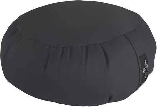 Hugger Mugger Zafu Meditation Cushion - Support in Cross-Legged Sitting, Buckwheat Filled, Durable Fabric, Convenient Handle, Handmade in USA