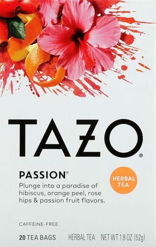 TAZO Passion Herbal Tea Bags,Hot or Iced,Caffeine Free,20 Tea Bags,(Pack of 2) - Bloomnest