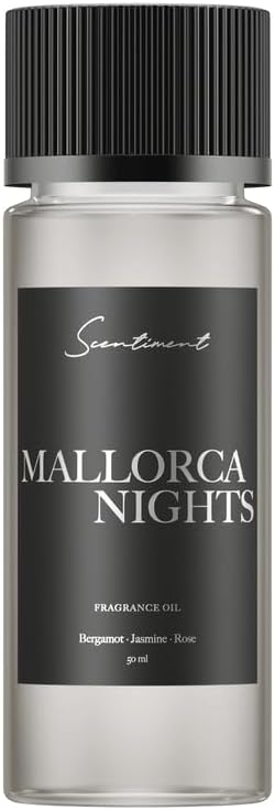 Scentiment Diffuser Oil - Mallorca Nights |Aromatherapy Home Fragrance | Inspired by Meliá Hotel® | Luxurious Scent with Notes of Bergamot, Jasmine, Rose (50ml) - Bloomnest