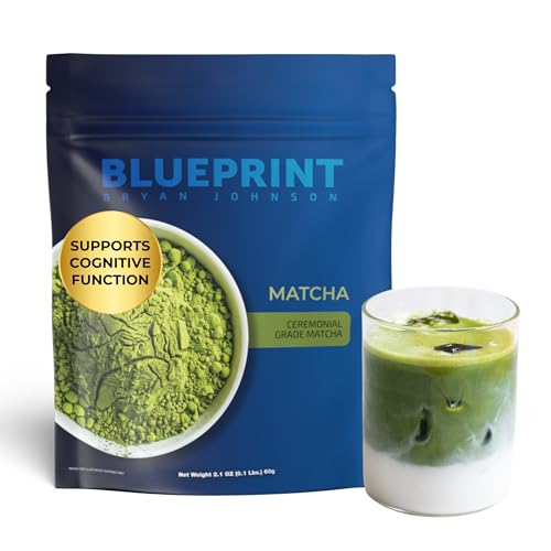 Blueprint Bryan Johnson Matcha Powder – Ceremonial Grade Japanese Matcha – Green Tea for Energy & Focus – Natural Caffeine, Antioxidant-Rich – 30mg L-Theanine- 30 Servings - Bloomnest