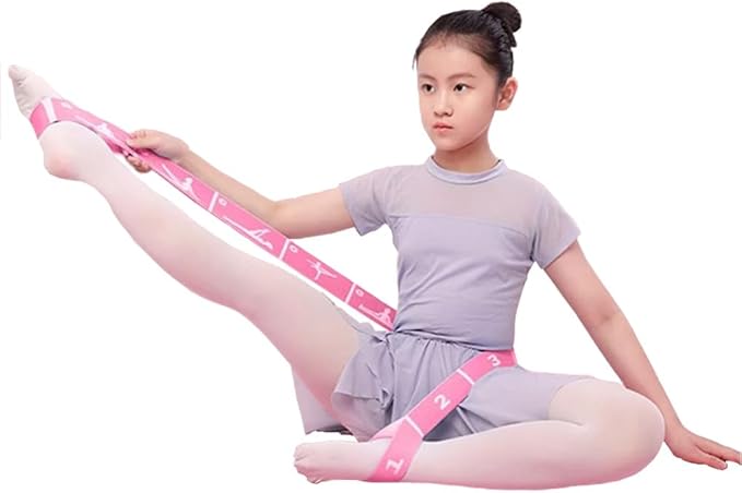 2-Pack Adjustable Kids Dance Stretch Bands - 8-Loop Elastic Bands for Ballet, Latin, Yoga, Gymnastics & Stretching - Flexible, Multi-Section Design for Dance Training & Flexibility - Bloomnest