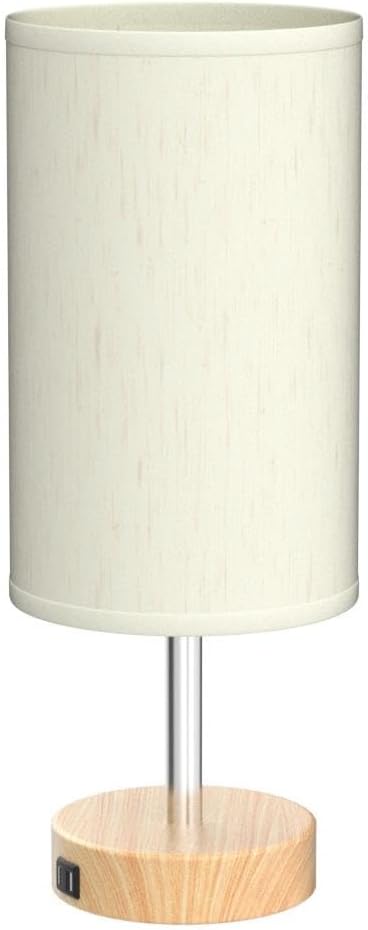 Yarra-Decor Bedside Lamps with USB Port - Touch Control Table Lamp for Bedroom Wood 3 Way Dimmable Nightstand Lamp Set of 2 with Round Flaxen Fabric Shade for Living Room, Dorm, Home Office (2 Pack) - Bloomnest