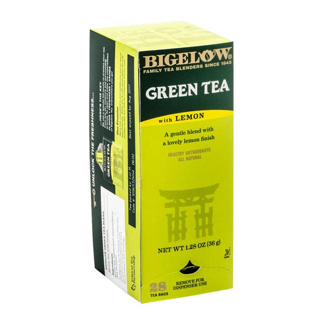 Bigelow Tea Bags, Green Tea With Lemon, 28-Count Boxes (Pack of 6) - Bloomnest