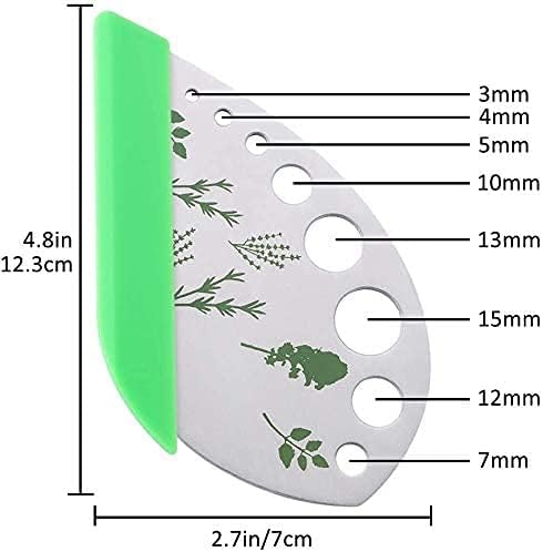 Herb Stripper 9 Holes, 2 Pcs Herbs Destemmer, Stainless Steel Kitchen Gadgets, Vegetable Leaf Stripping Tool, Stem Remover, Looseleaf Trimmer, Greens Separator, Rose Thorn Scraper, Herbalist Supplies - Bloomnest
