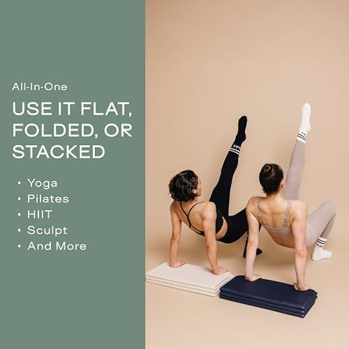 Stakt The Original Foldable Yoga Mat, Premium Fitness & Multi-Purpose Workout Mat with Non-Slip Surface, Portable & Lightweight for Studio or Home Use, As Seen on Shark Tank - Bloomnest