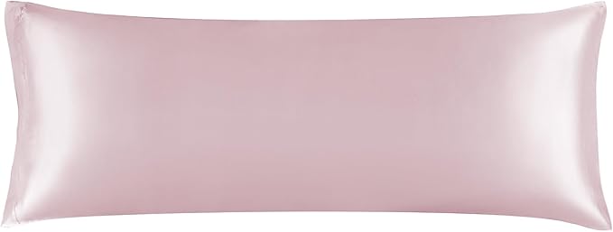 BEDELITE Satin Body Pillow Cover, Super Soft and Cooling Body Pillow Pillowcase for Hair and Skin, Breathable Silky Full Long Pillowcase Cover(20"x54", Lotus Pink) - Bloomnest
