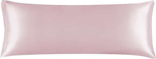 BEDELITE Satin Body Pillow Cover, Super Soft and Cooling Body Pillow Pillowcase for Hair and Skin, Breathable Silky Full Long Pillowcase Cover(20"x54", Lotus Pink) - Bloomnest